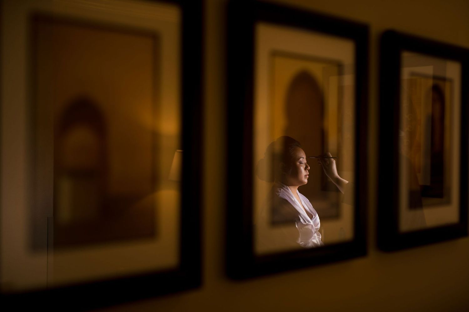 Mother seeing her daughter in her wedding dress for the first time