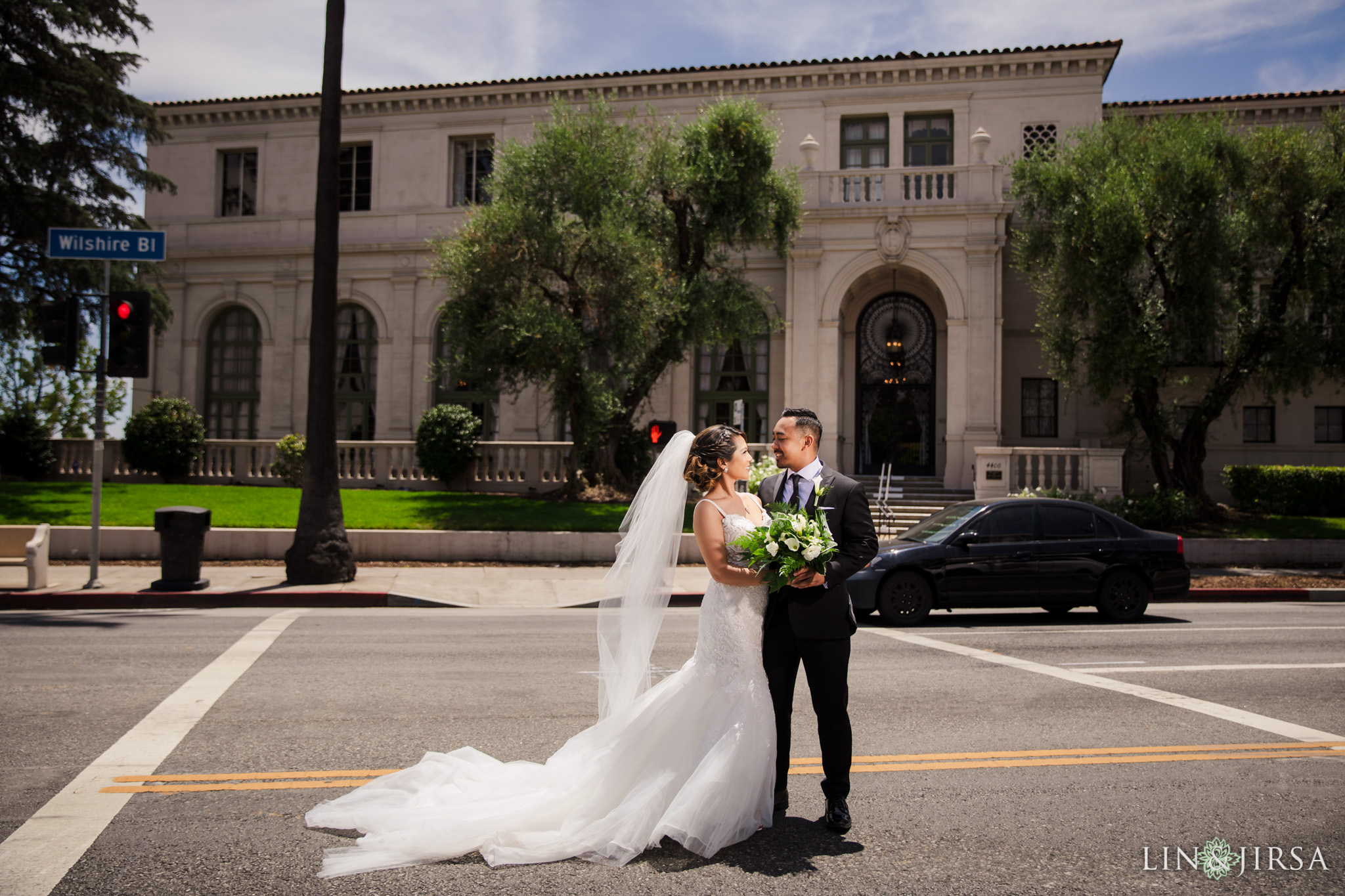 the ebell of los angeles wedding couples street