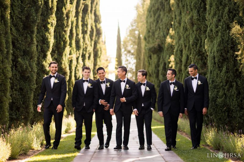 Groomsmen at Greystone Mansion Beverly Hills wedding photography