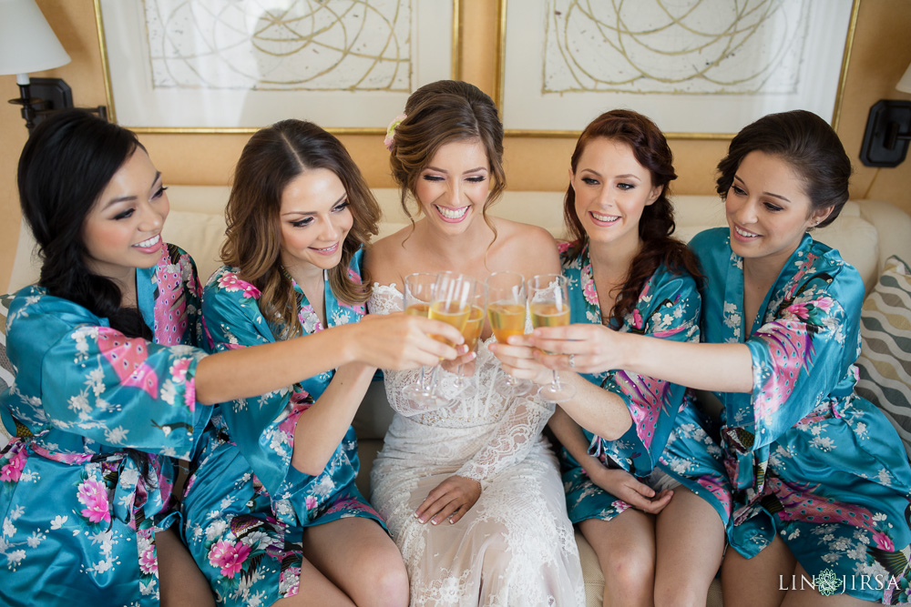 13 bridal party cheers portrait