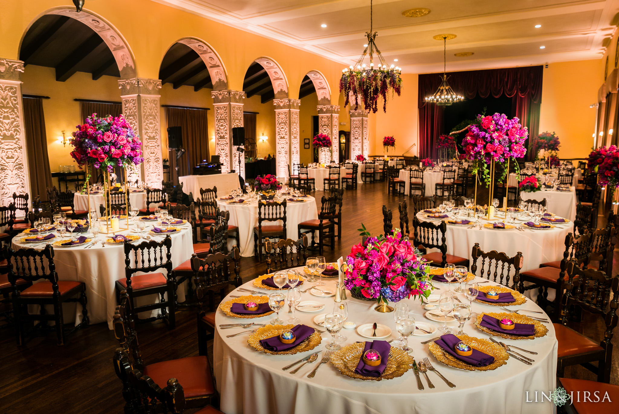 the ebell of los angeles indian wedding reception florals photography