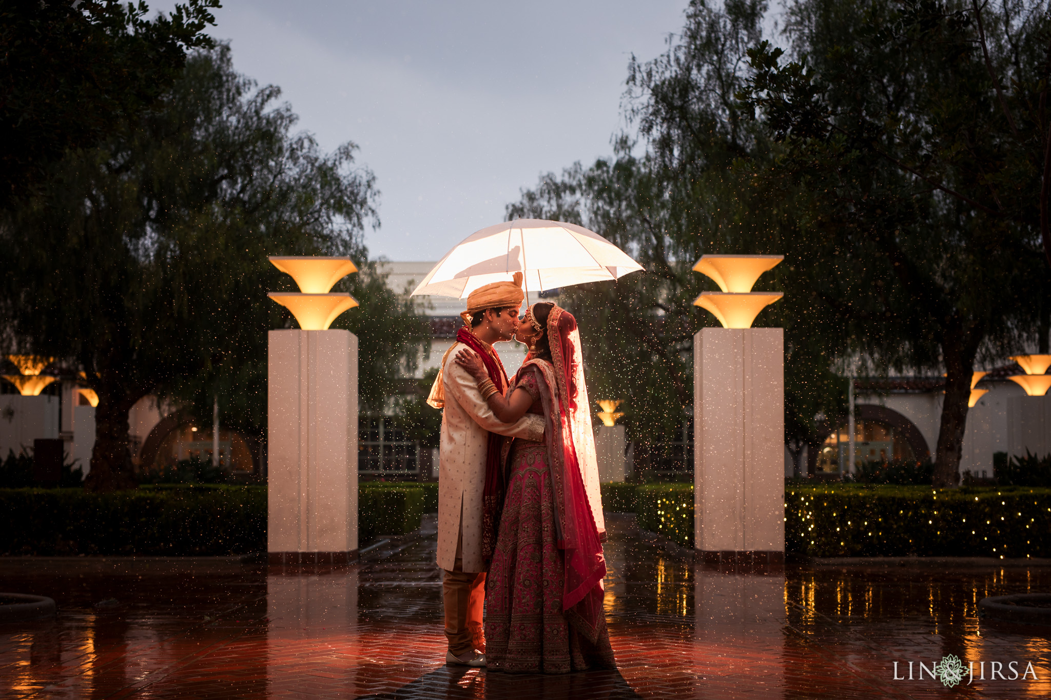 43 Union Station Los Angeles Indian Wedding Rain Photography
