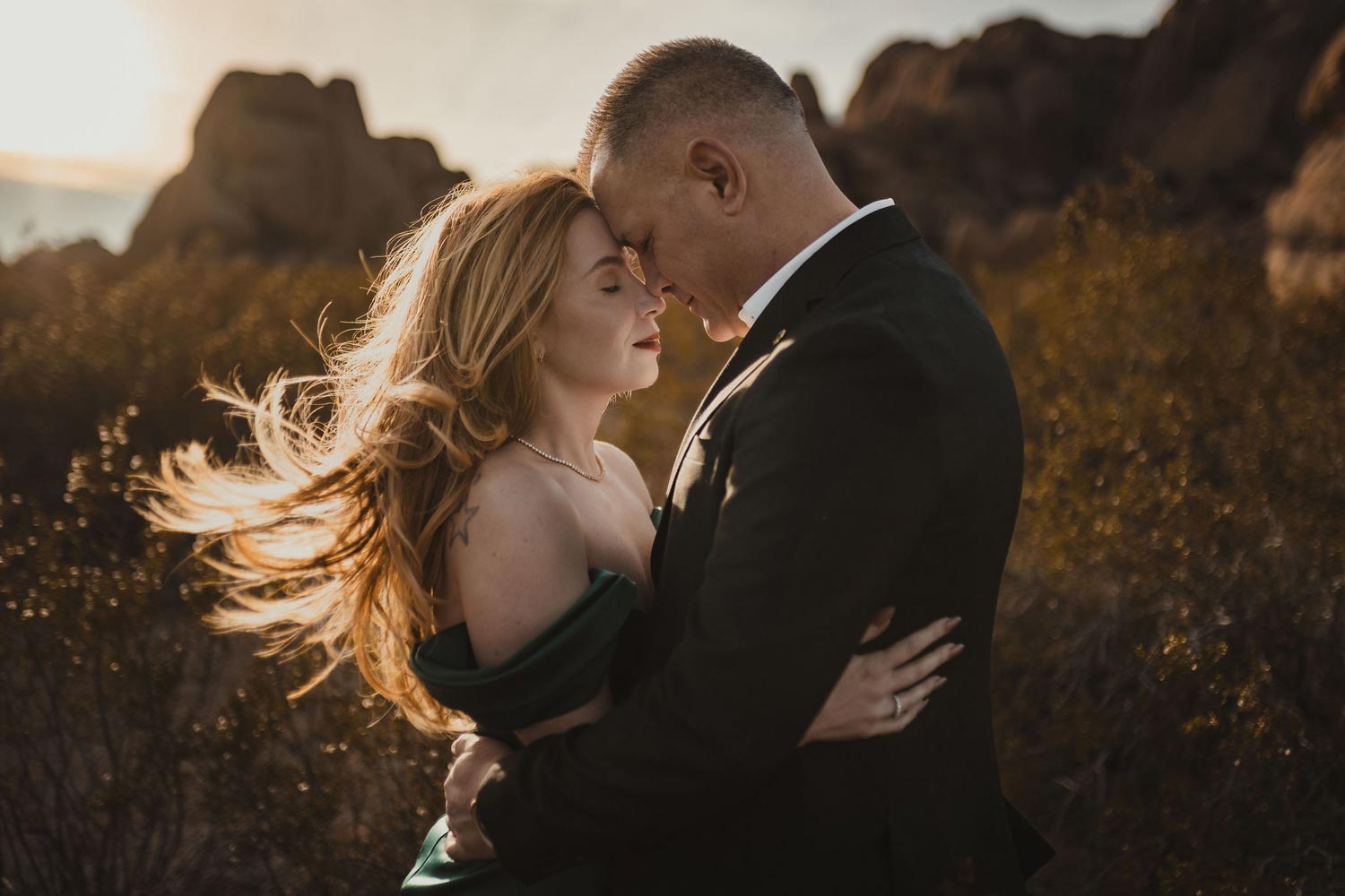 golden hour wedding photo