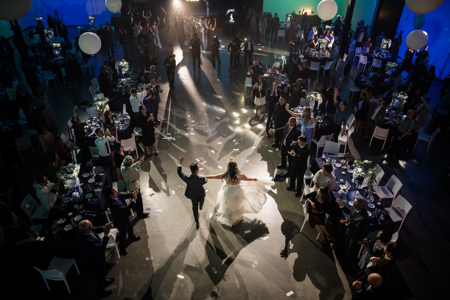 Wedding reception inside AV Irvine modern industrial event venue