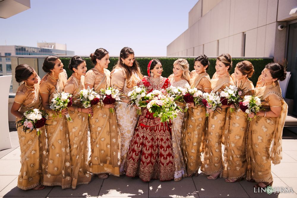 Bridal Party San Jose Marriott Indian Wedding Photographer