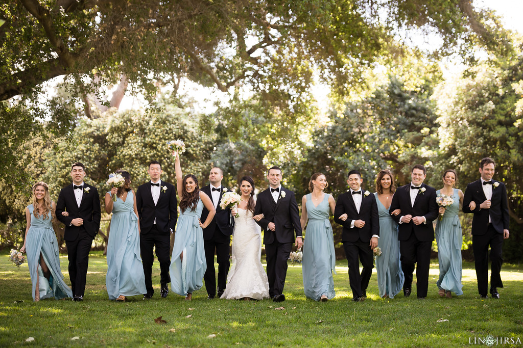 calamigos equestrian center wedding bridal party walking