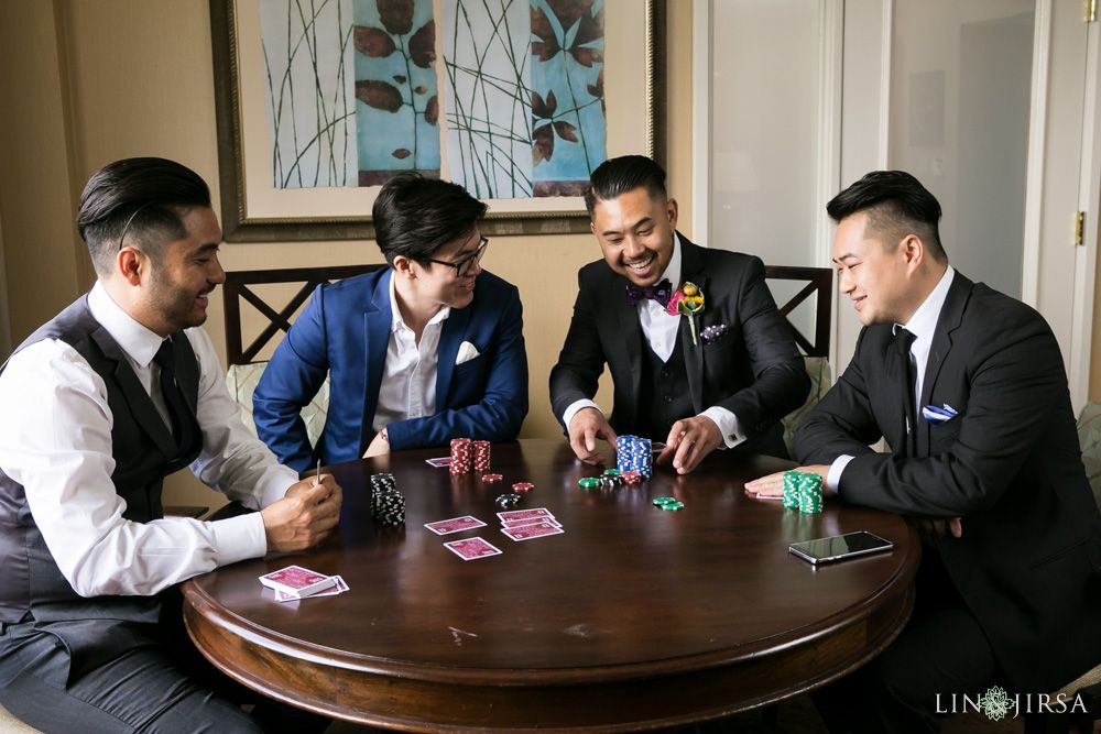 Groomsmen prep Renaissance Newport Beach Lin and Jirsa Wedding Photography groomsmen games