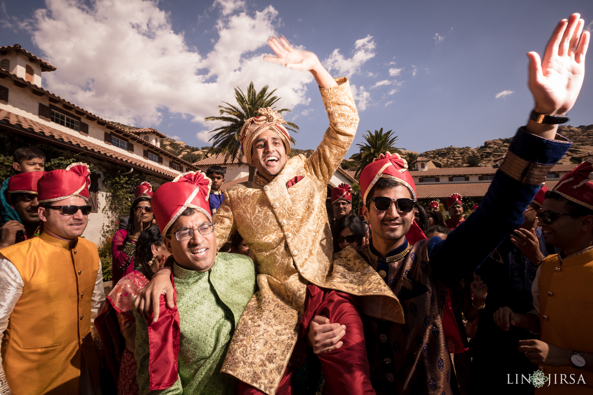 Hindu Groom Wedding Attire Hummingbird Nest Ranch Los Angeles County Wedding Photography