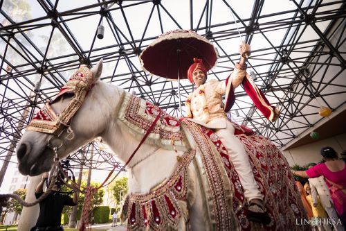 Horse Baraat Indian Tradition Hotel Irvine Wedding Photography