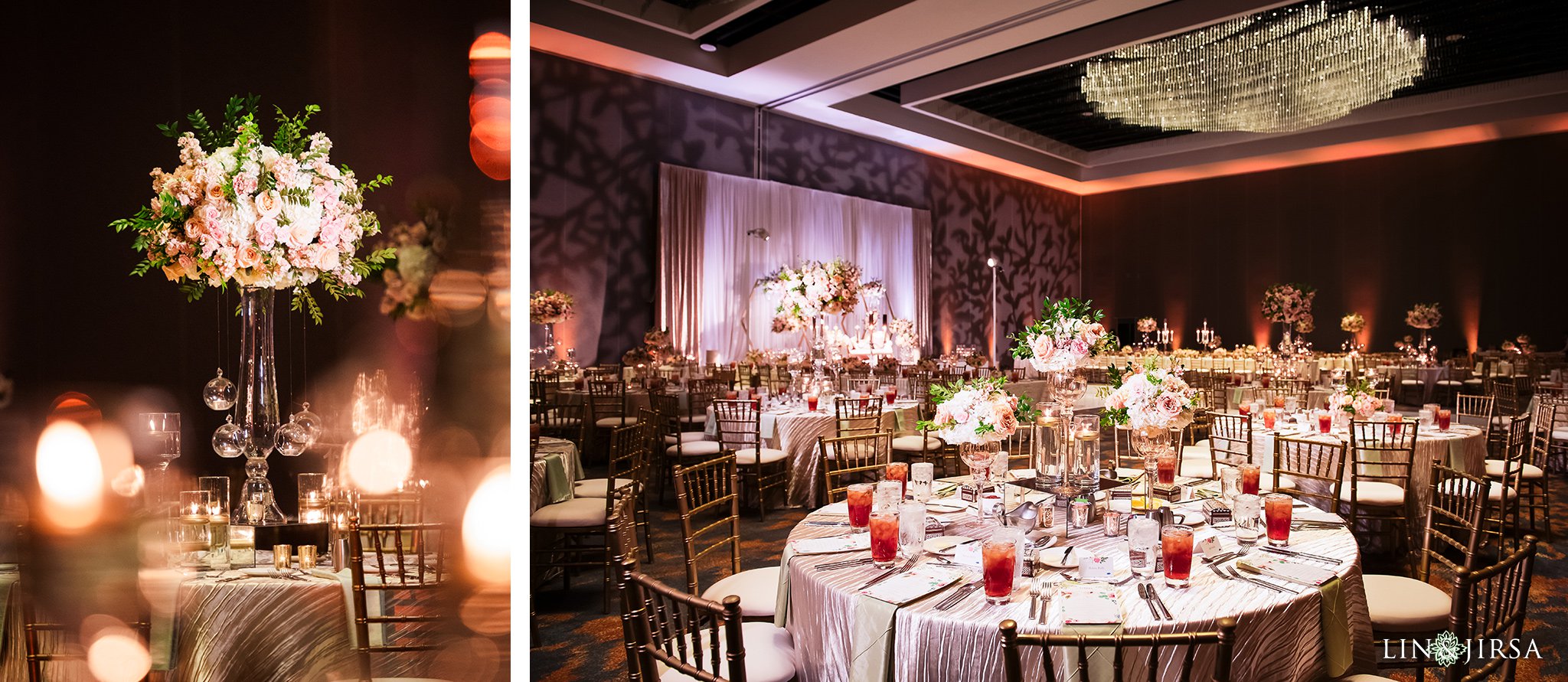 Marriott Hotel San Diego Wedding Photography ceremony tables