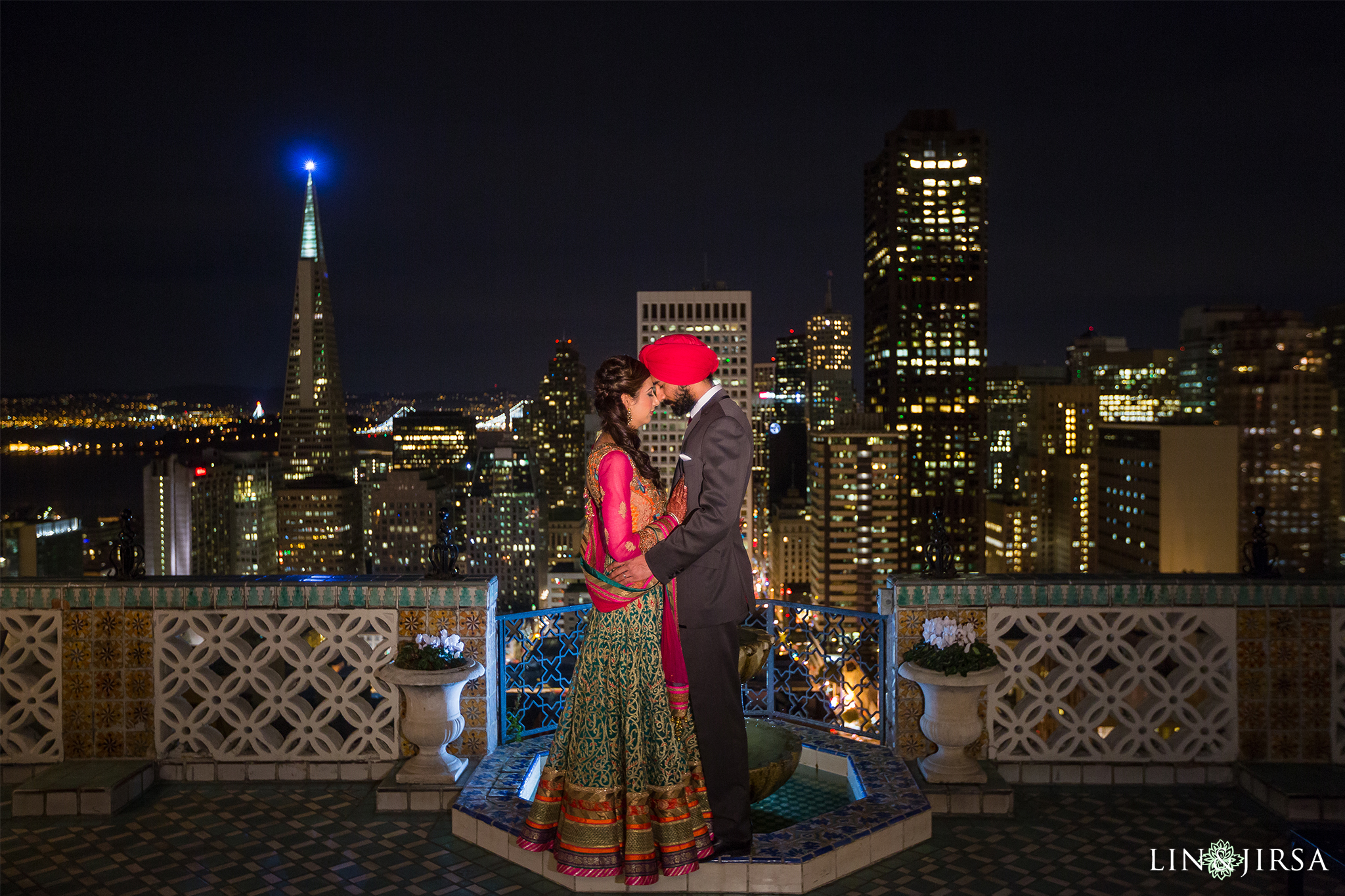 Nighttime Photography Punjabi Indian Wedding Fairmont San Francisco