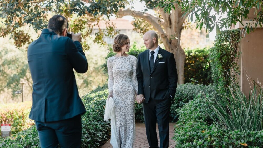 Santa Barbara wedding photographer Pye Jirsa photographing bride and groom