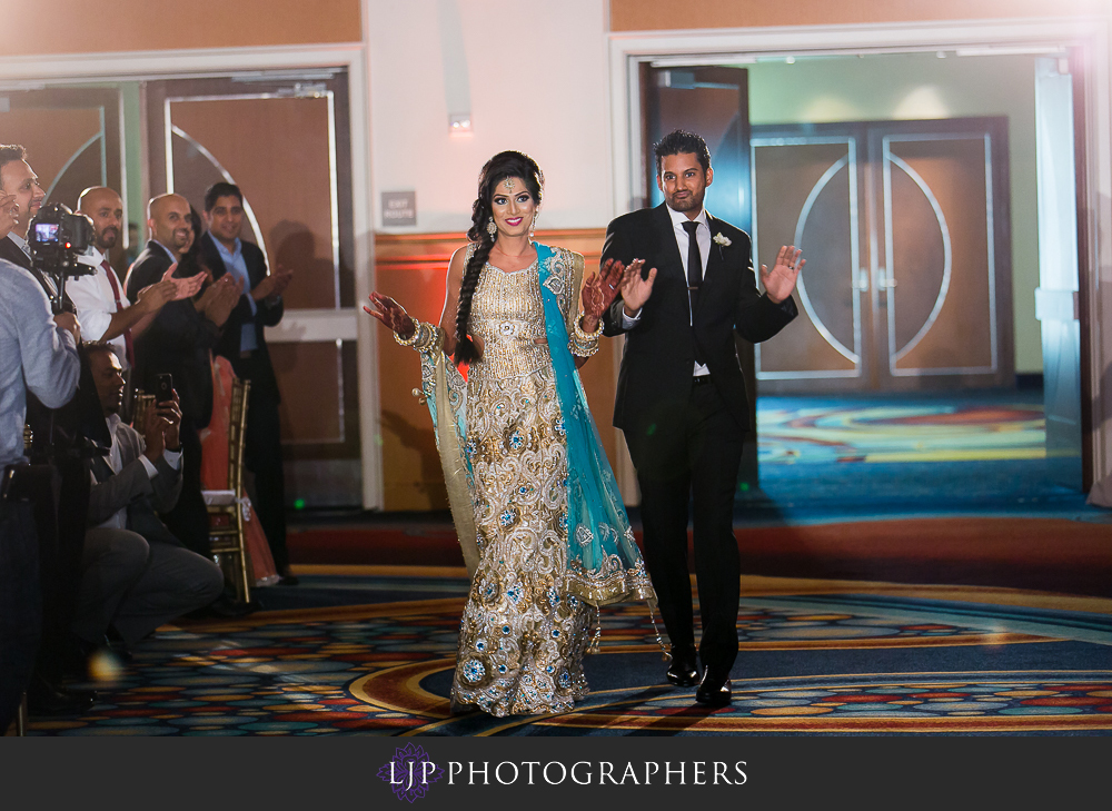 anaheim marriott indian wedding photographer wedding reception photos grand entrance
