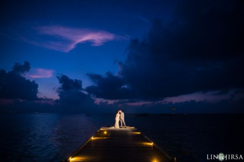 blue hour wedding photo maldives