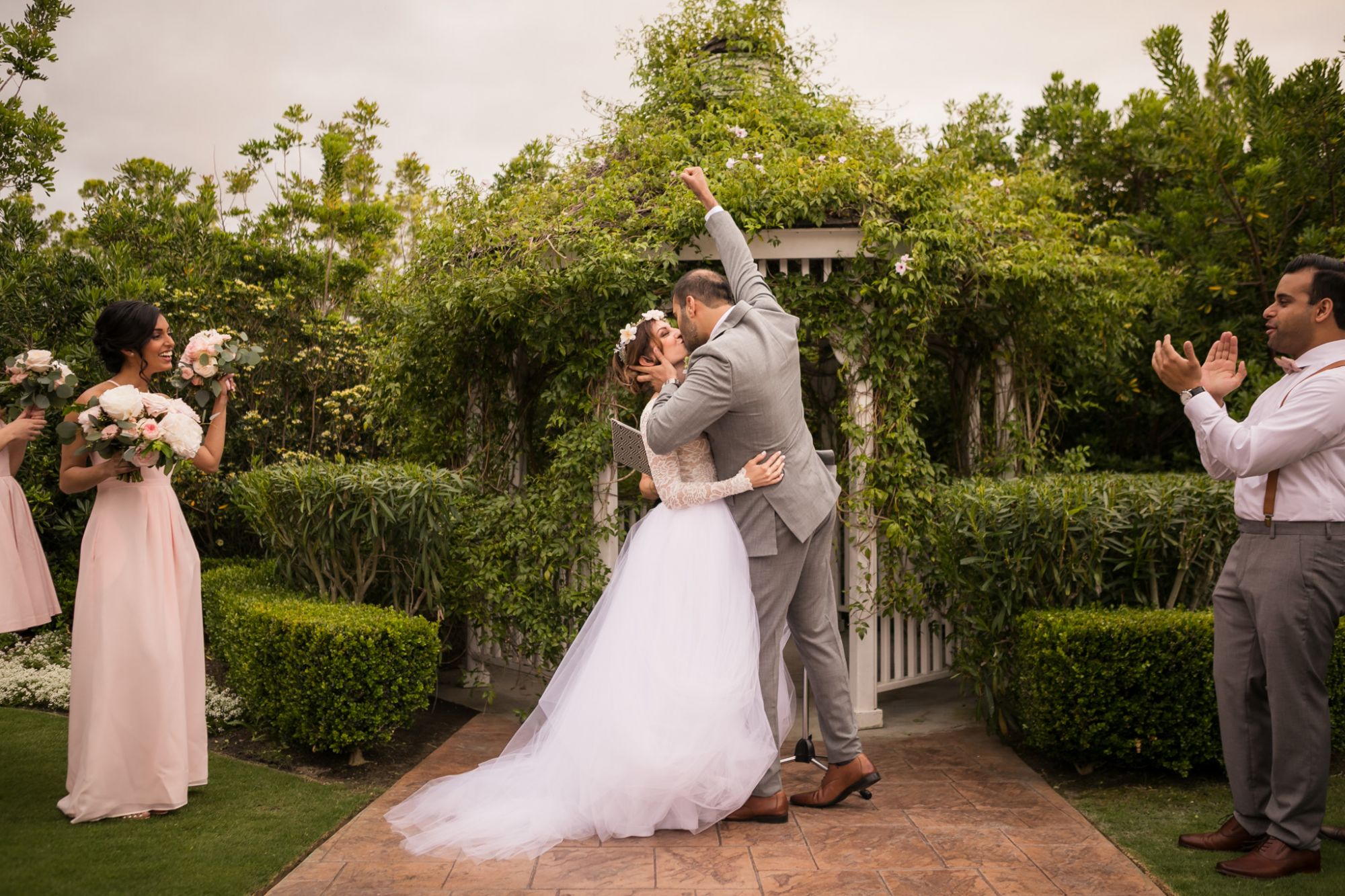 carmel mountain ranch san diego pakistani persian muslim wedding ceremony photography kiss