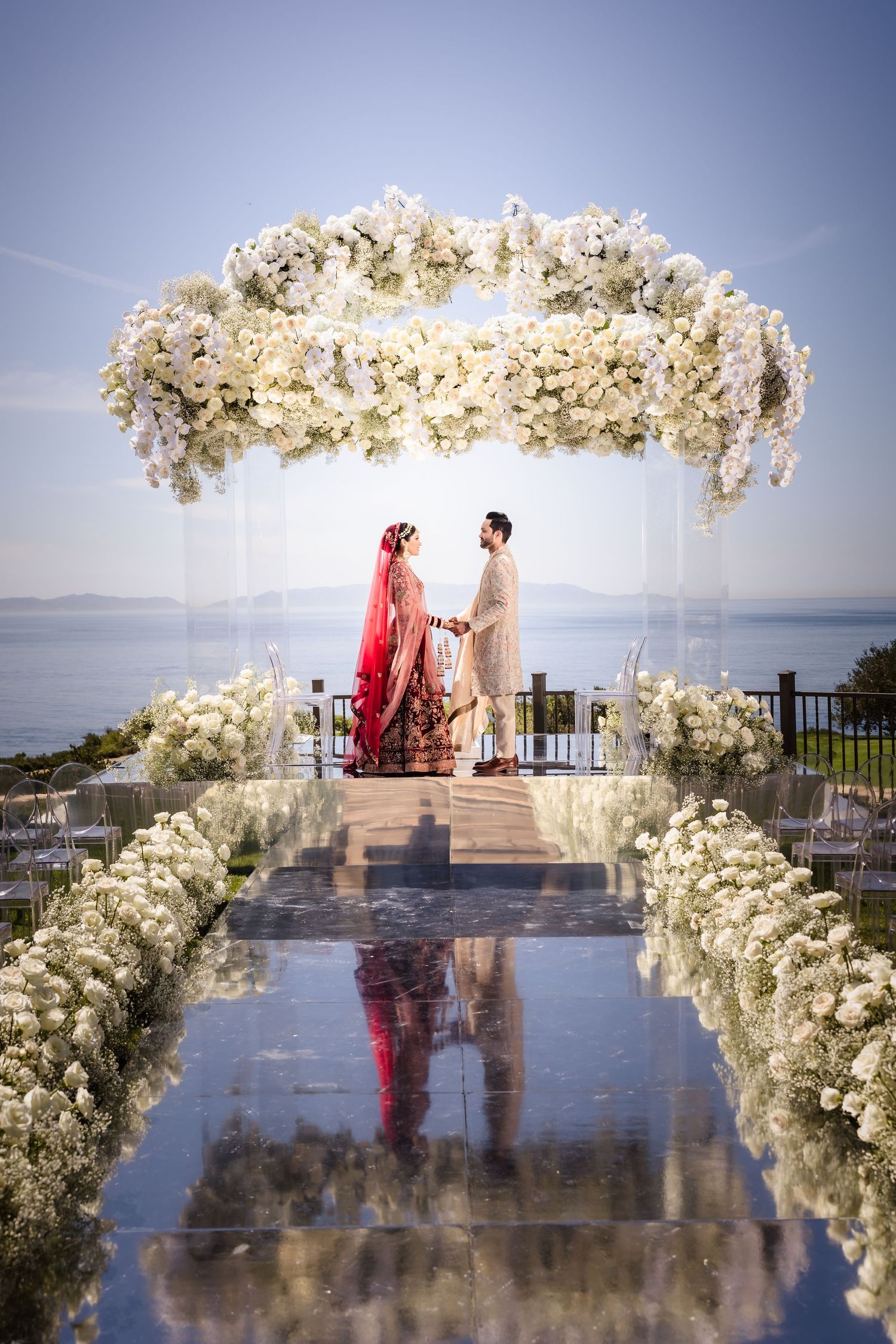 Purely emotional candid moment between bride and groom captured during the ceremony