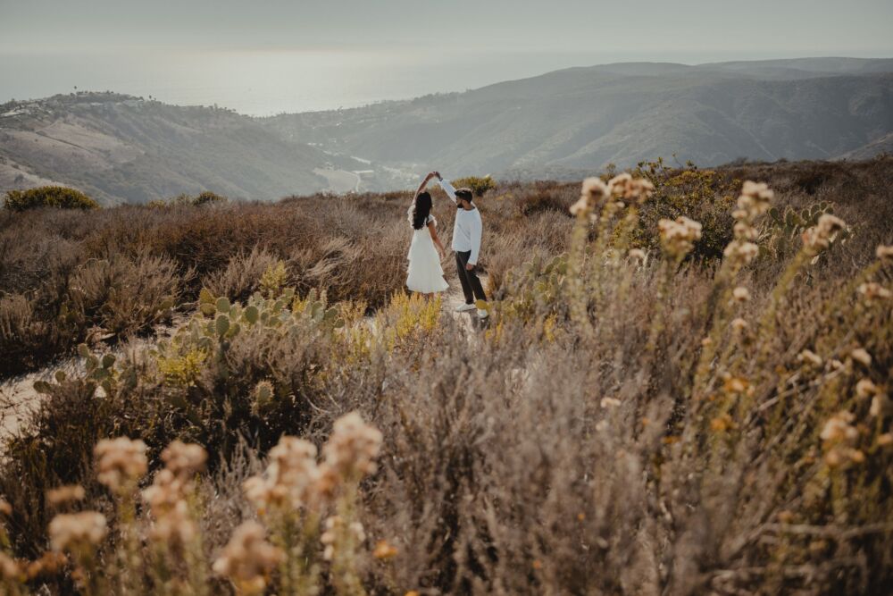 dark and moody engagement photo