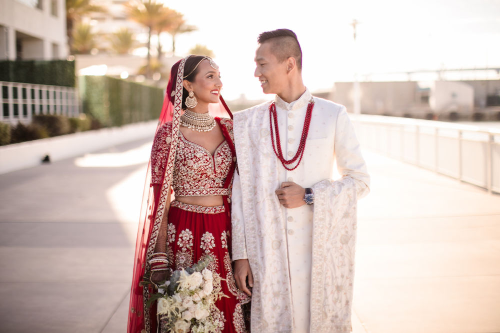 first look Bayfront San Diego Indian Wedding Photography
