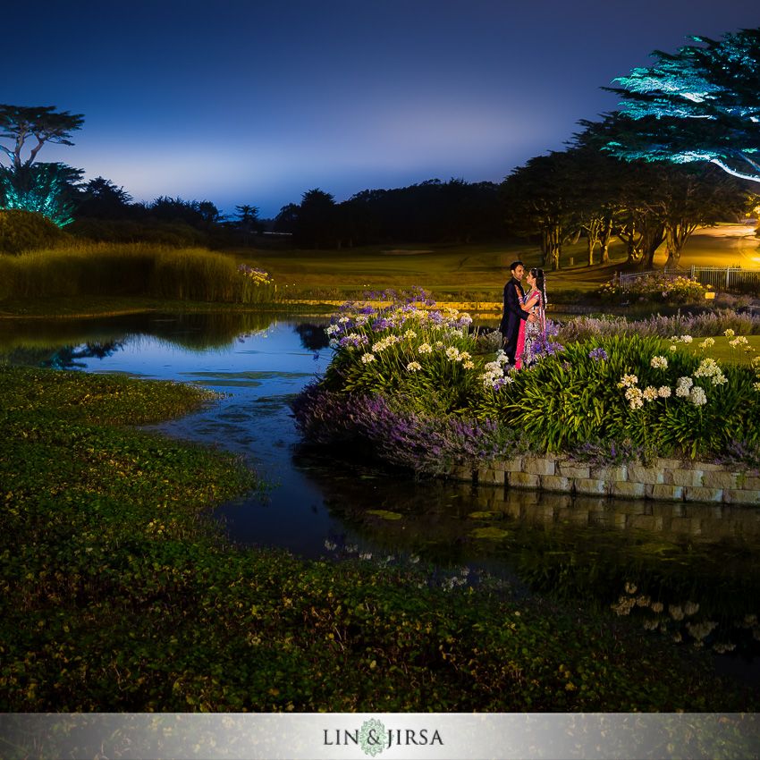 the ritz carlton half moon bay indian wedding photographer night shot