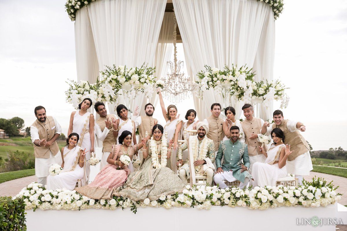 Full wedding party portrait with individual energy and personality captured for each person